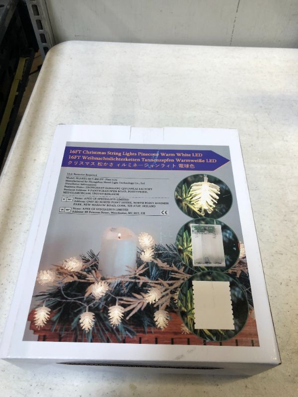 Photo 1 of Christmas Lights Christmas Indoor Decorations Pinecone String Lights with 50 Warm White LEDs Battery Operated
