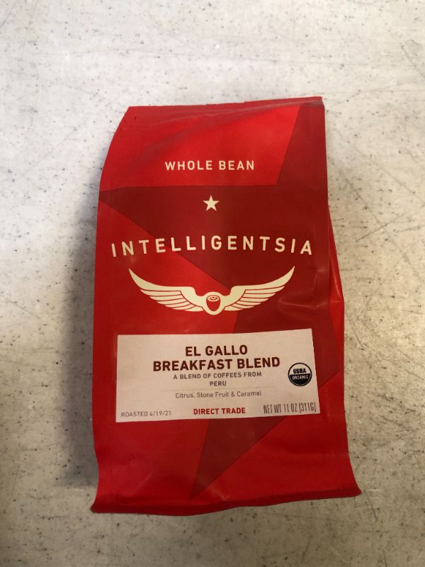 Photo 2 of Intelligentsia Coffee, Light Roast Whole Bean Coffee - Organic El Gallo Breakfast Blend Blend 12 Ounce Bag with Flavor Notes of Milk Chocolate, Honey and Cola
EXP JULY 18 2021