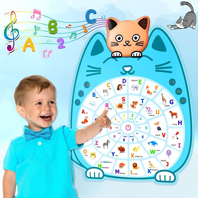 Photo 1 of Alphabet Learning Toys for Toddler Kids, Electronic Alphabet Chart Educational Toys Talking ABC, 123s, Music Poster, Alphabet Learning at Home, Daycare, Preschool, Kindergarten, Gifts for Boys Girls

