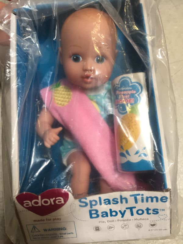 Photo 2 of Adora Water Baby Doll, SplashTime Baby Tot Sweet Pineapple 8.5 Inch Doll for Bathtub/Shower/Swimming Pool Time Play
