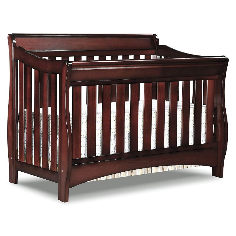 Photo 1 of Delta Children Bentley S Series 4-in-1 Convertible Baby Crib, Black Cherry Espresso

