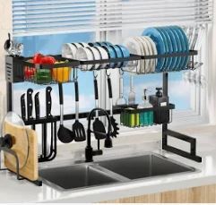 Photo 1 of AIVIKI Dish Drying Rack Over The Sink Adjustable 33.4"- 41.3" Large Dish Rack Drainer for Kitchen