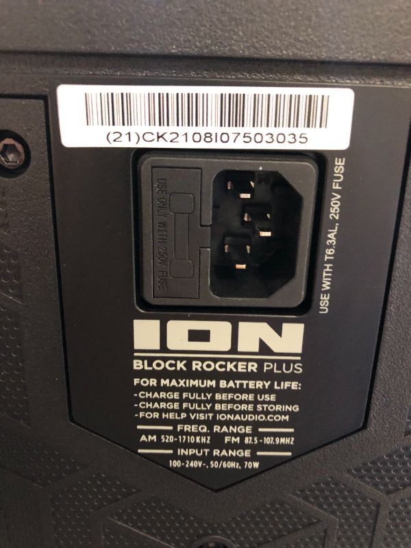 Photo 7 of ION Audio Block Rocker Plus 100W Portable Speaker, Battery Powered with Bluetooth, Microphone & Cable, AM/FM Radio, Wheels & Telescopic Handle and USB Charging For Smartphones & Tablets