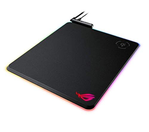Photo 1 of ASUS ROG Balteus Qi Vertical Gaming Mouse Pad with Wireless Qi Charging Zone, Hard Micro-Textured Gaming Surface, USB Pass-Through, Aura Sync RGB Lighting and Non-Slip Base