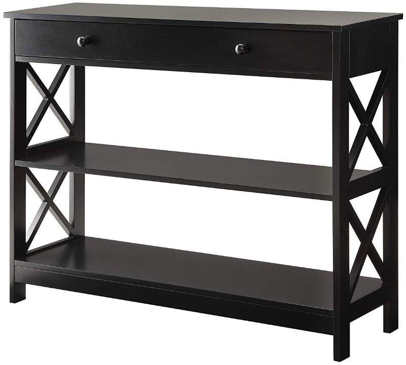 Photo 1 of Convenience Concepts Oxford 1 Drawer Console Table, Black
