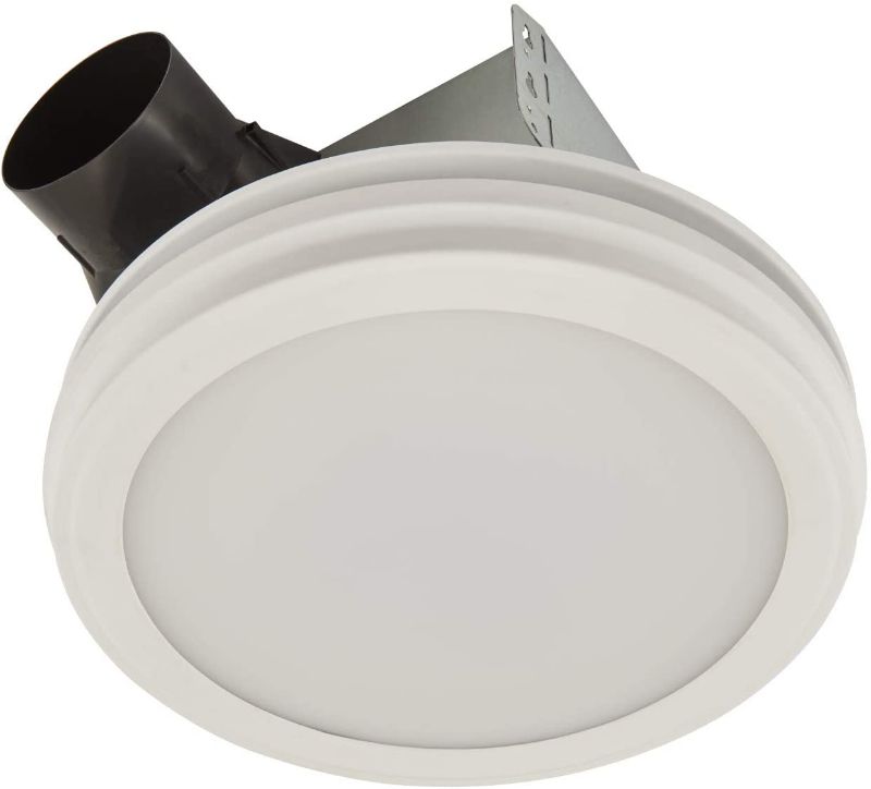 Photo 1 of Broan-NuTone AER80LWH Roomside Exhaust Round Flat Panel LED Light, White, Sturdy
