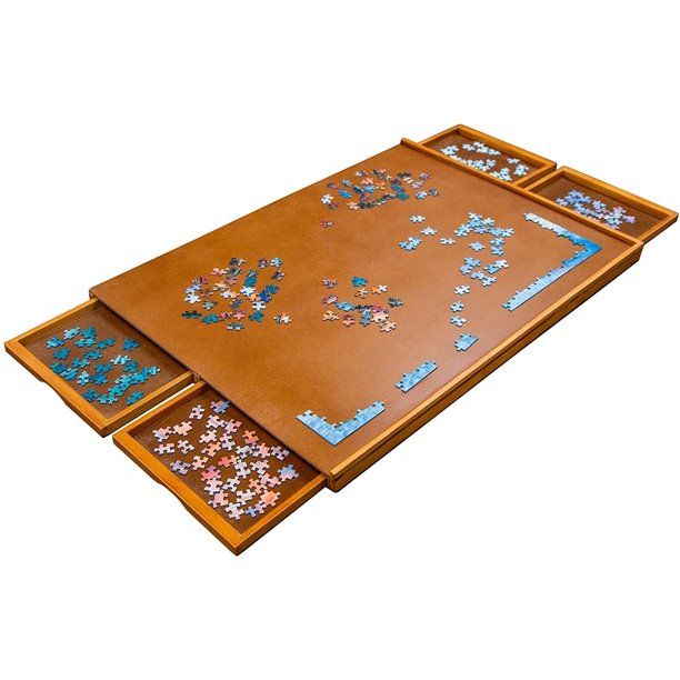 Photo 1 of  Puzzle Board | 23” x 31” Wooden Jigsaw Puzzle Table with 4 Removable Storage & Sorting Drawers