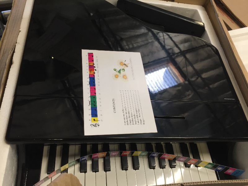 Photo 1 of 30-key Kids Wooden Piano Toy w/ Musical Stand and Chair Black