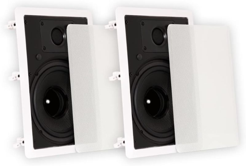 Photo 1 of Theater Solutions TS80W in Wall 8" Speakers Surround Sound Home Theater Pair, White
