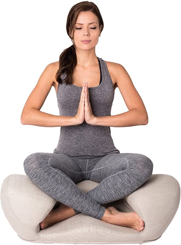 Photo 1 of Alexia Meditation Seat Ergonimically Correct for The Human Physiology Zen Yoga Ergonomic Chair Foam Cushion Home or Office (Dove Grey Fabric)
