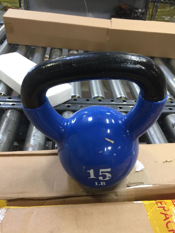 Photo 2 of  Everyday Essentials All-Purpose Color Vinyl Coated Kettlebells, 15 lbs