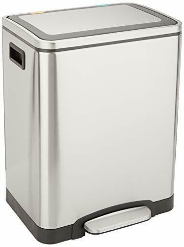 Photo 1 of 30L Dual Bin Soft Close Trash can with Foot Pedal 2x15 Lite Bins Stainless Steel
