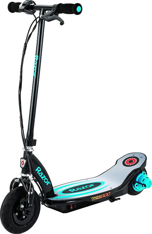 Photo 1 of Razor Power Core E100 Electric Scooter - 100w Hub Motor, 8" Air-Filled Tire, Up to 11 mph and 60 min Ride Time, for Kids Ages 8 and Up
