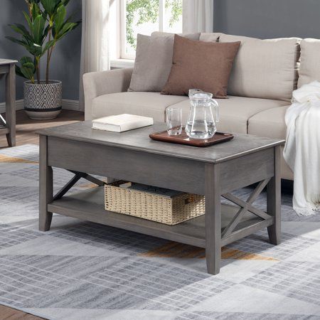 Photo 1 of  FirsTime & Co. Driftwood Allendale Farmhouse Lift Top Coffee Table, Gray, 39 x 1
