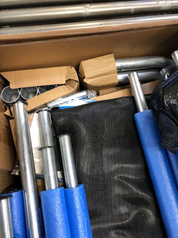 Photo 4 of SereneLife ASTM Approved Trampoline with Net Enclosure – Stable, Strong Kids and Adult Trampoline with Net – Outdoor Trampoline for Kids, Teens and Adults – Reinforced Kids, Blue,
