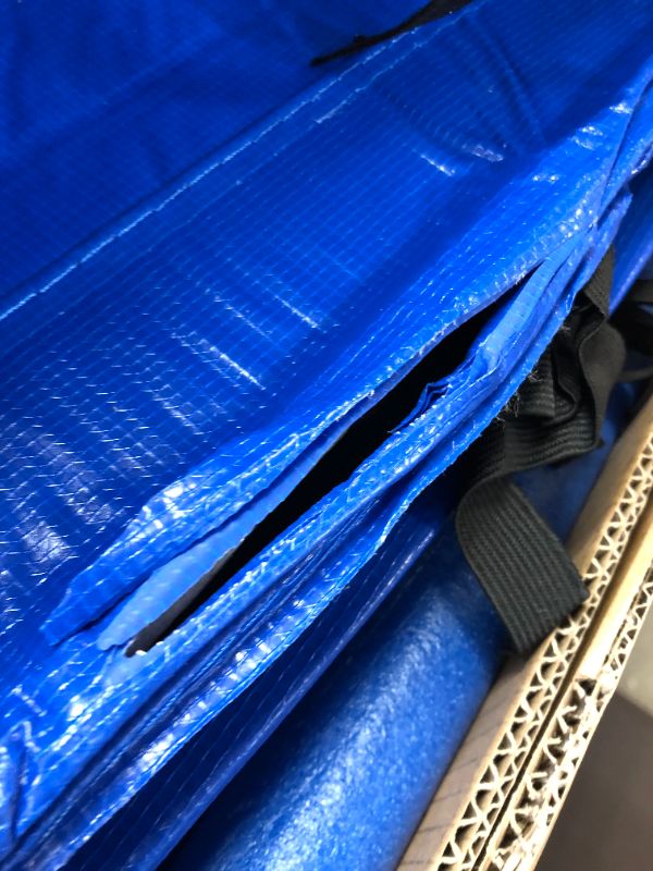 Photo 6 of SereneLife ASTM Approved Trampoline with Net Enclosure – Stable, Strong Kids and Adult Trampoline with Net – Outdoor Trampoline for Kids, Teens and Adults – Reinforced Kids, Blue,
