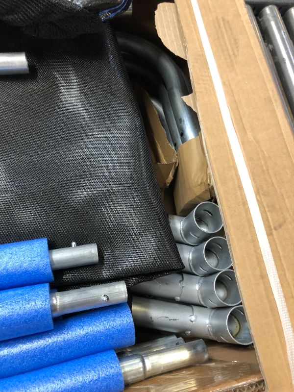 Photo 5 of SereneLife ASTM Approved Trampoline with Net Enclosure – Stable, Strong Kids and Adult Trampoline with Net – Outdoor Trampoline for Kids, Teens and Adults – Reinforced Kids, Blue,
