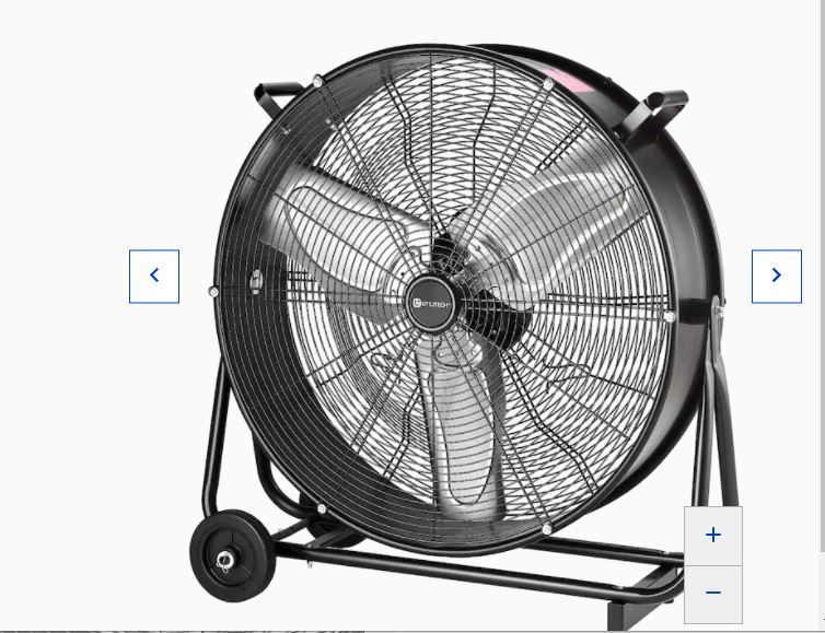 Photo 1 of Utilitech 24-in 2-Speed Indoor Black/Powder Painting Industrial Fan
