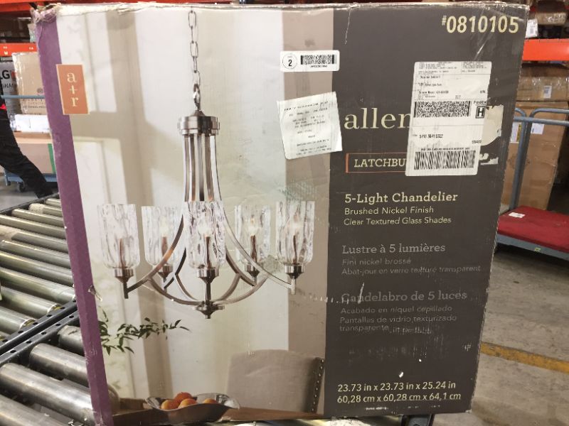 Photo 4 of allen + roth Latchbury 5-Light Brushed Nickel Transitional Chandelier
