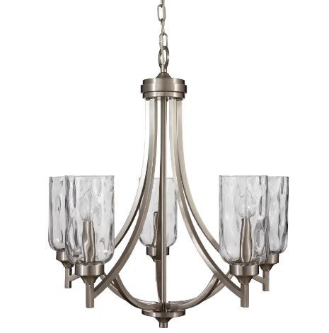 Photo 1 of allen + roth Latchbury 5-Light Brushed Nickel Transitional Chandelier
