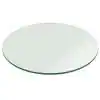 Photo 1 of 45 in. Clear Round Glass Table Top, 1/4 in. Thickness Tempered Flat Edge Polished
