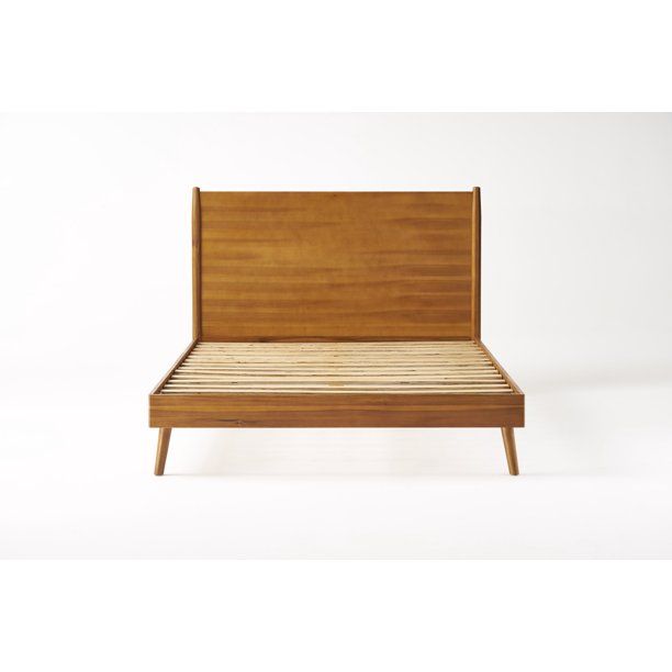 Photo 1 of OkiOki Mid-Century Wood Bed, Cal King, BOX 1 OF 2, REQUIRES OTHER BOX FOR COMPLETE ASSEMBLY. 
