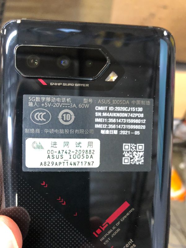 Photo 1 of Asus ROG Phone 5s I005DA 5G Dual SIM ZS676KS BLACK 16GB/256GB GSM