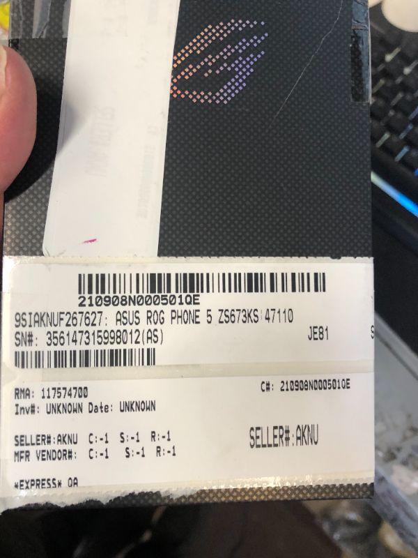 Photo 1 of Asus ROG Phone 5s I005DA 5G Dual SIM ZS676KS BLACK 16GB/256GB GSM