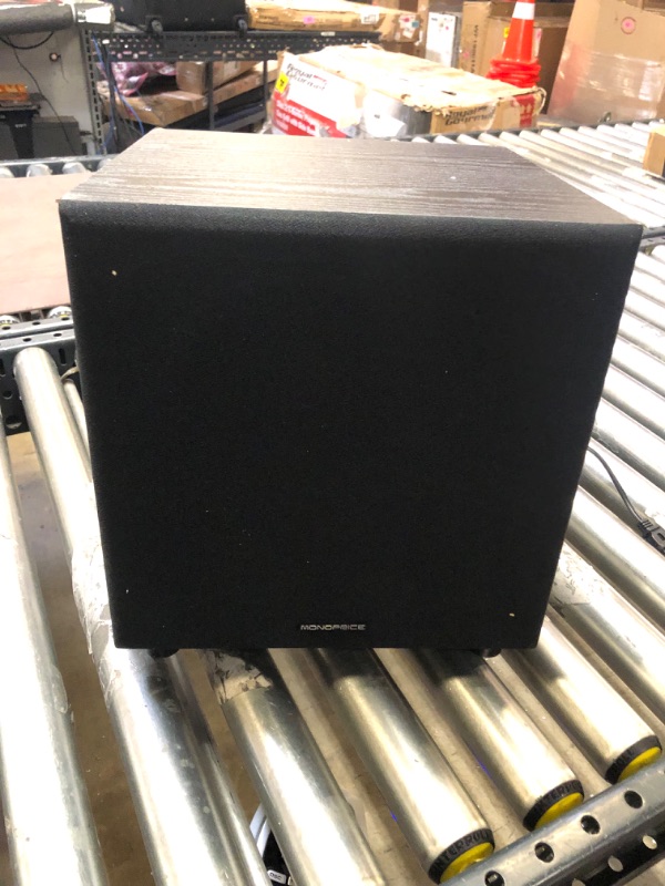 Photo 2 of Monoprice 60-Watt Powered Subwoofer - 8 Inch With Auto-On Function, For Studio And Home Theater Black
