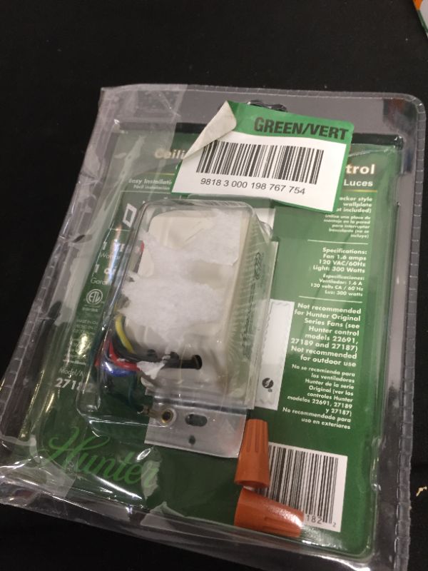 Photo 1 of Hunter 3-Speed 1.6-Amp Wired White Slide Fan Control