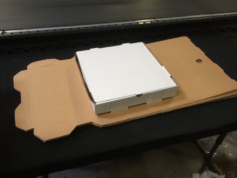 Photo 2 of 12" Length x 12" Width x 2" Depth Clay Coated White Extra Thin Lock Corner Pizza Box(10 Pieces)
