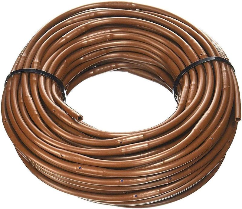 Photo 1 of (50' ft Roll) - USA Made - 1/4-Inch x Irrigation/Hydroponics Dripline with 6-Inch Emitter Spacing (Brown) (50' Foot Roll)