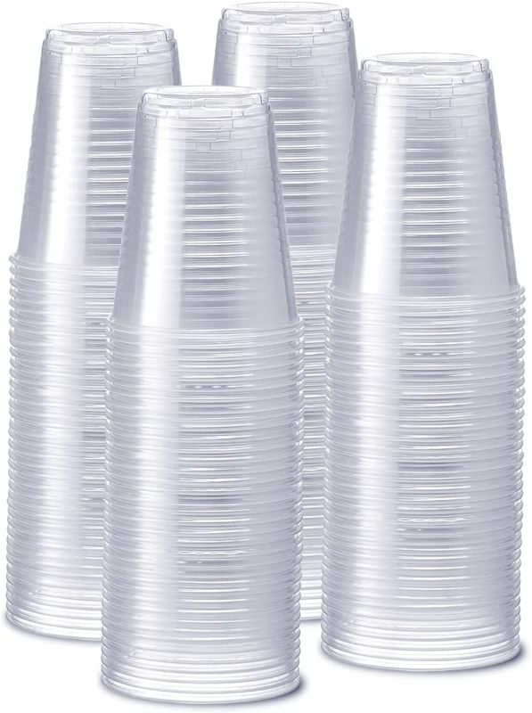 Photo 1 of [240 Pack - 12 oz.] Clear Disposable Plastic Cups - Cold Party Drinking Cups
