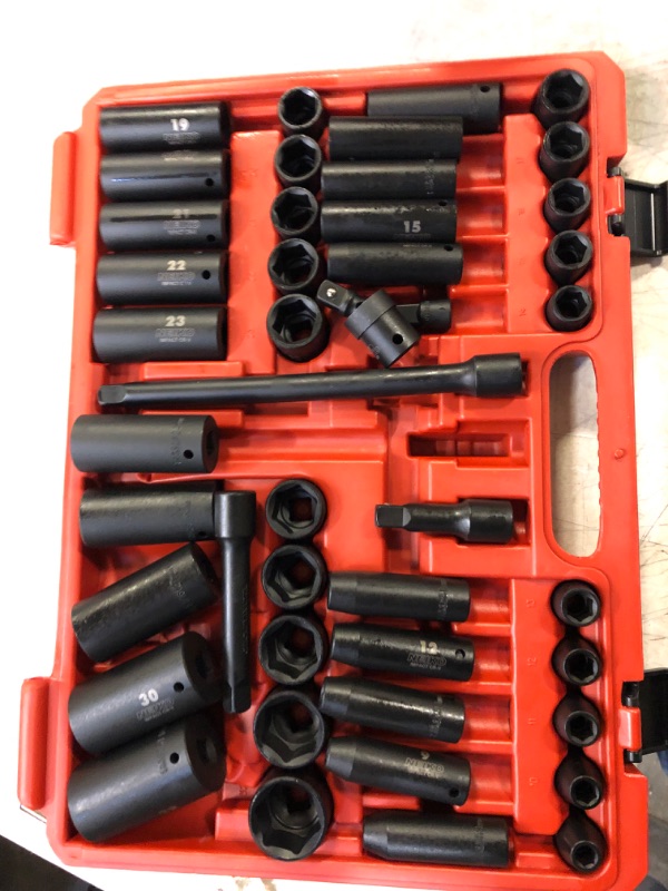 Photo 2 of Neiko 1/2 Drive Metric Impact Socket Set 45 Piece Deep and Shallow