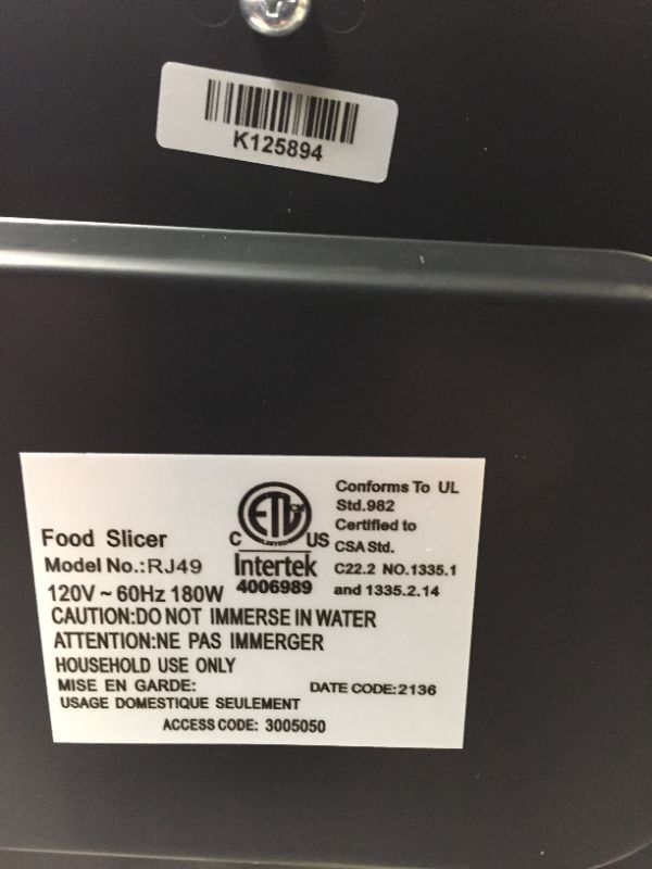 Photo 1 of Chefman Die-Cast Electric Deli & Food Slicer Cuts Meat Cheese Bread Fruit