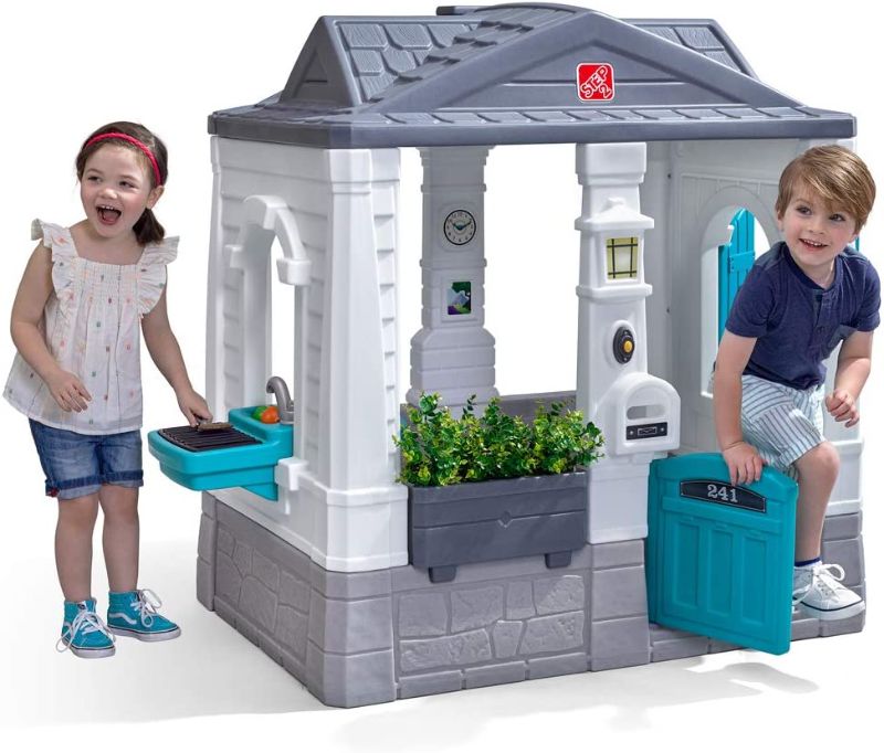Photo 1 of Step2 Neat & Tidy Cottage Homestyle Edition | Modern Kids Playhouse with Interactive Features, White
