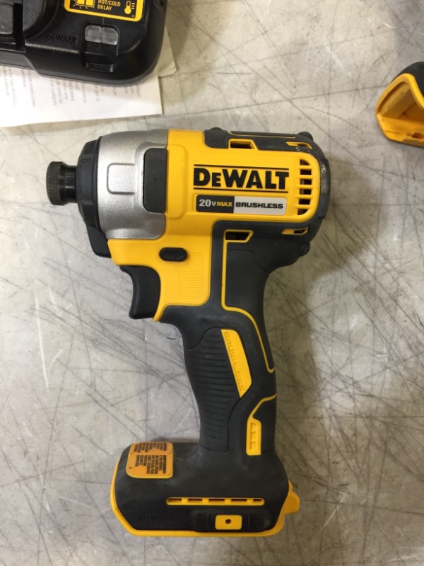 Photo 3 of 2 dewalt drills a battery charger and bag 