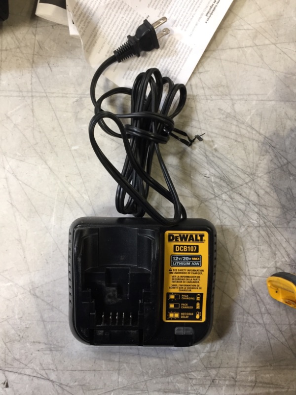 Photo 4 of 2 dewalt drills a battery charger and bag 