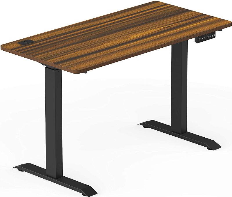 Photo 1 of SHW Electric Height Adjustable Standing Desk, 48 x 24 Inches, Walnut
