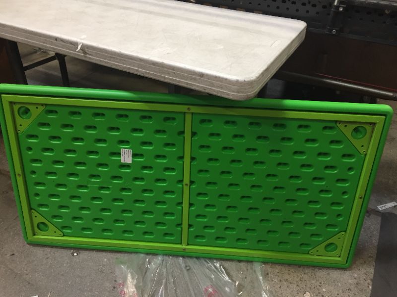 Photo 3 of Flash Furniture 24''W x 48''L Rectangular Green Plastic Height Adjustable Activity Table
