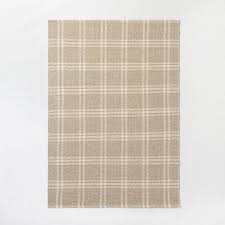 Photo 1 of 5'x7' Cottonwood Plaid Wool/Cotton Area Rug Neutral - Threshold designed with St