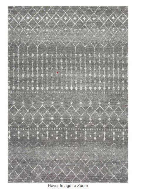 Photo 1 of Blythe Modern Moroccan Trellis Dark Gray 4 ft. x 6 ft. Area Rug
