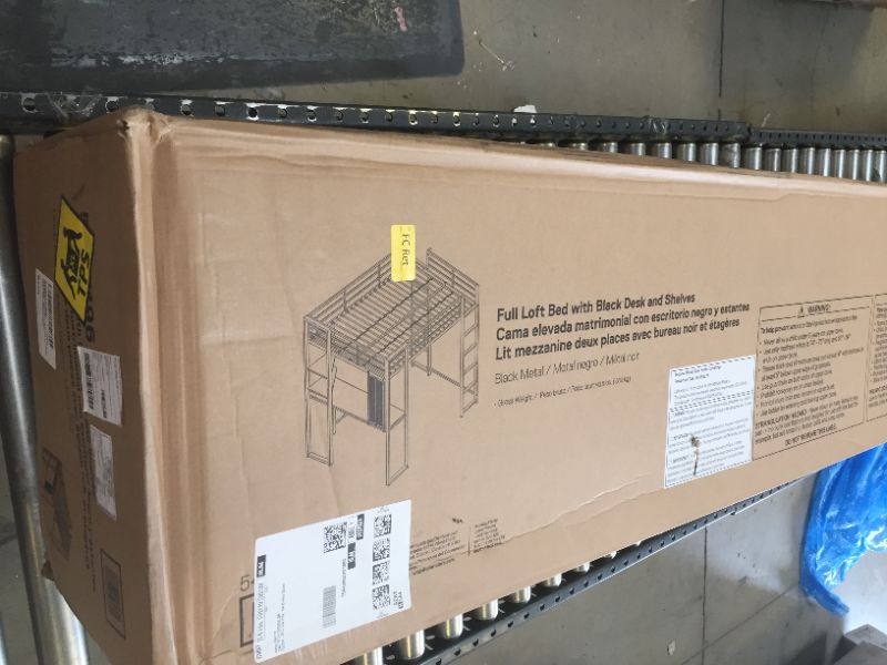 Photo 3 of Dorel DHP Abode Full-Size Loft Bed Metal Frame with Desk and Ladder, Black
