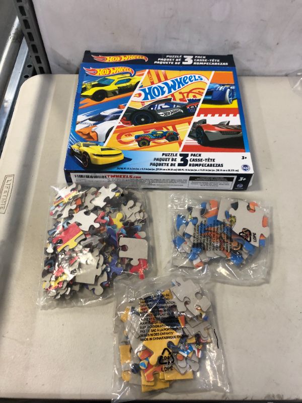 Photo 2 of HOT WHEELS 3 PACK PUZZLE Educational Jigsaw Kids 24 / 48 / 100 Piece Cars (MINOR DAMAGES TO PACKAGING)