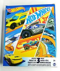 Photo 1 of HOT WHEELS 3 PACK PUZZLE Educational Jigsaw Kids 24 / 48 / 100 Piece Cars (MINOR DAMAGES TO PACKAGING)