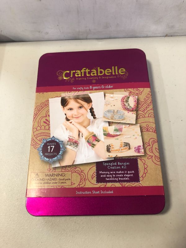 Photo 2 of Craftabelle – Spangled Bangles Creation Kit – Bracelet Making Kit – 366pc Jewelry Set with Memory Wire – DIY Jewelry Kits for Kids Aged 8 Years +
