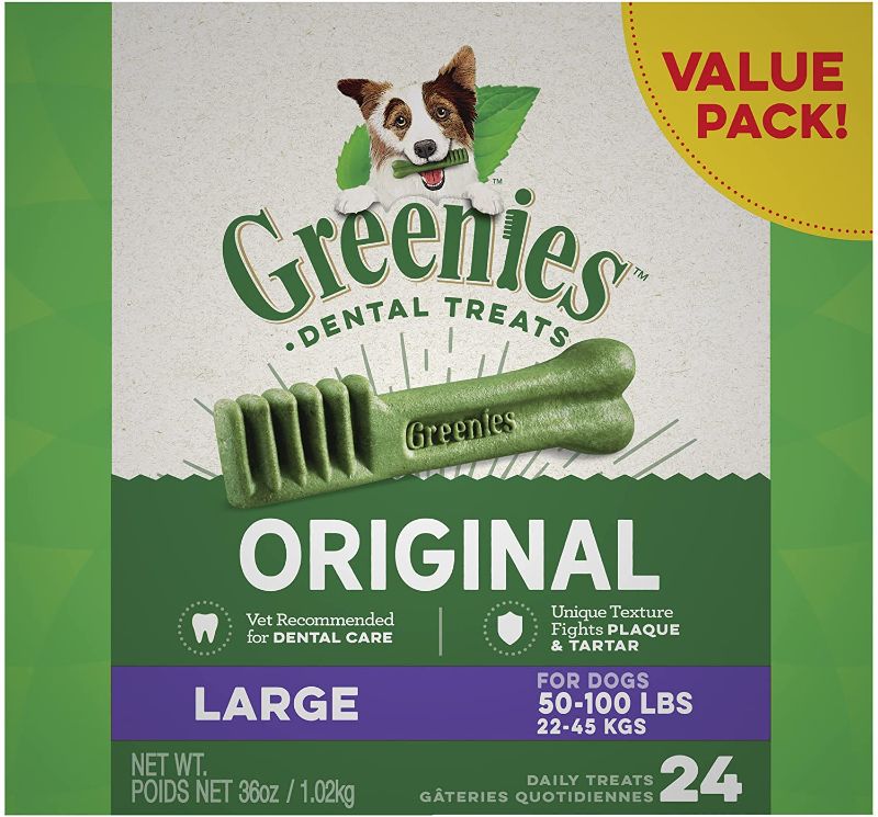 Photo 1 of GREENIES Original Large Dog Natural Dental Treats (50 -100 lb. dogs) best by 12.18.2021