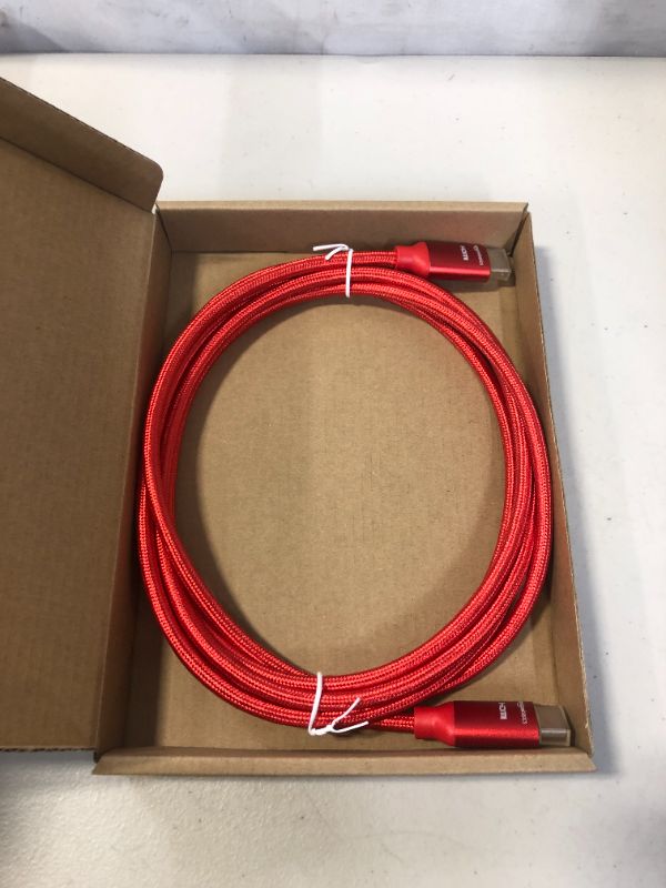 Photo 1 of Amazon Basics 10.2 Gbps High-Speed 4K HDMI Cable with Braided Cord, 10-Foot, Red
