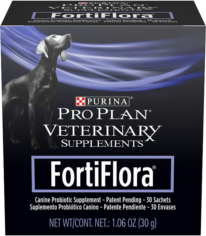 Photo 1 of Purina FortiFlora Probiotics for Dogs, Pro Plan Veterinary Supplements Powder Probiotic Dog Supplement – (6) 30 ct. boxes best by JAN 2022