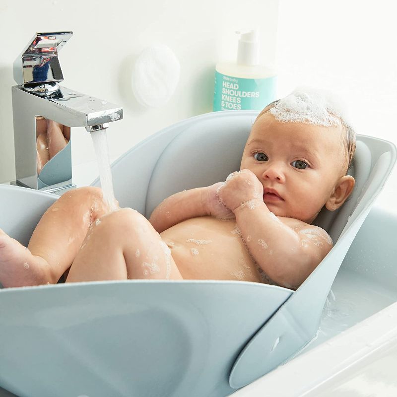 Photo 1 of Soft Sink Baby Bath by Frida Baby Easy to Clean Baby Bathtub + Bath Cushion That Supports Baby's Head
